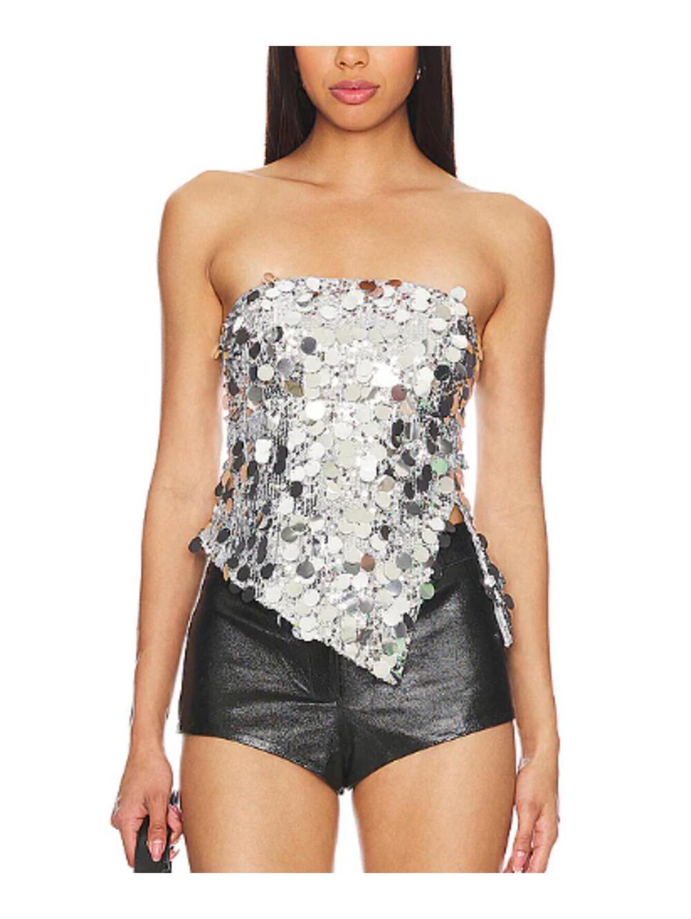 superdown silver sequice top